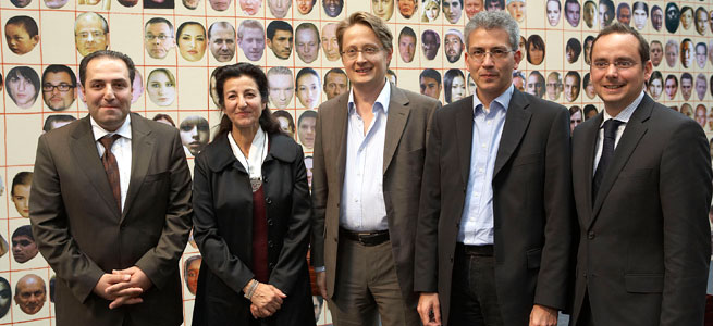 Rhein Triannale 2008 - Mustafa Yeneroglu, Necla Kelek, Heinrich Wefing, Tarik Al-Wazir und Thomas Kufen (v.l.n.r.) - Foto © Michael Kneffel