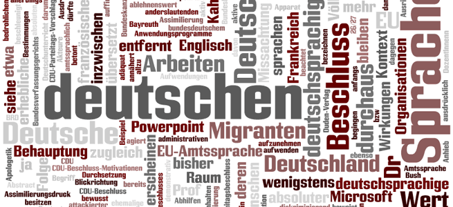 Deutsche Sprache - Wortwolke erstellt mit Wordle
